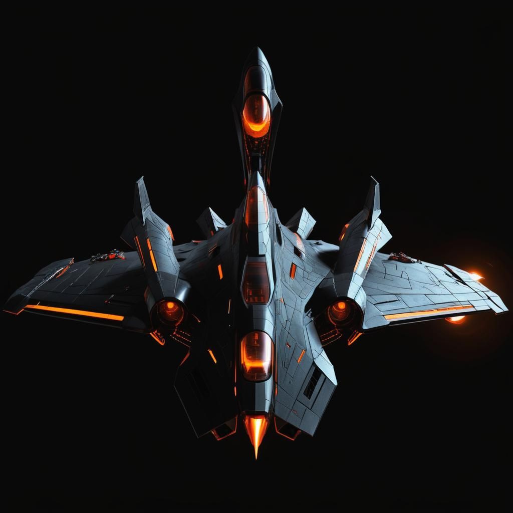 Futuristic Halloween Spaceship with Angular Design