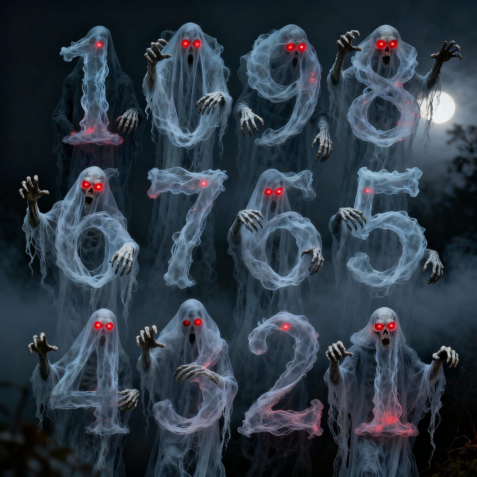 Ghostly Ghouls Celebrate New Year Countdown