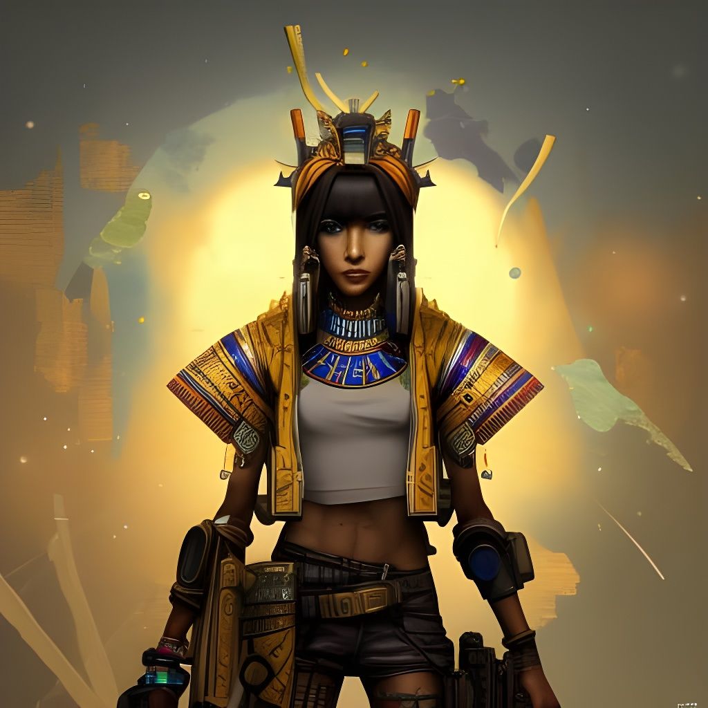 Anime Pharaoh Portrait in Hyperdetailed Digital Art