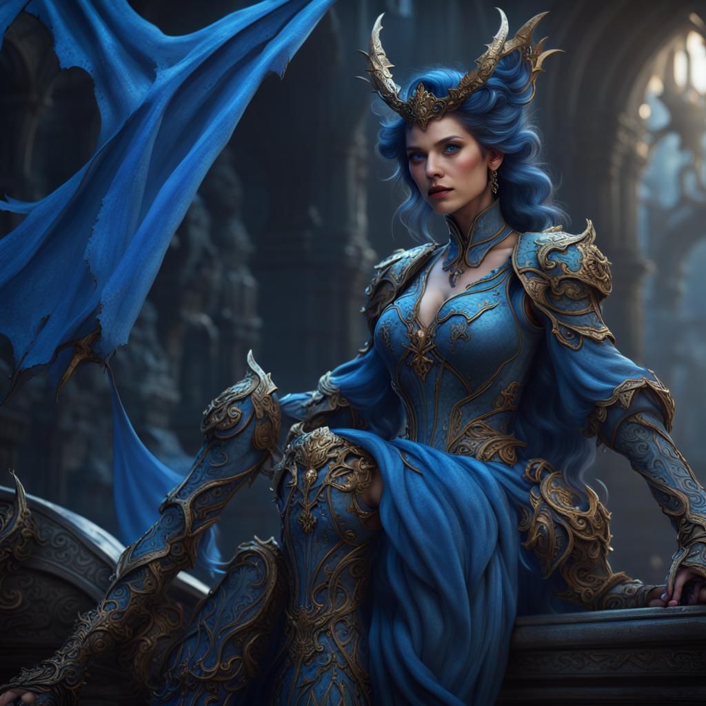 Blue Vixen in Detailed Matte Painting