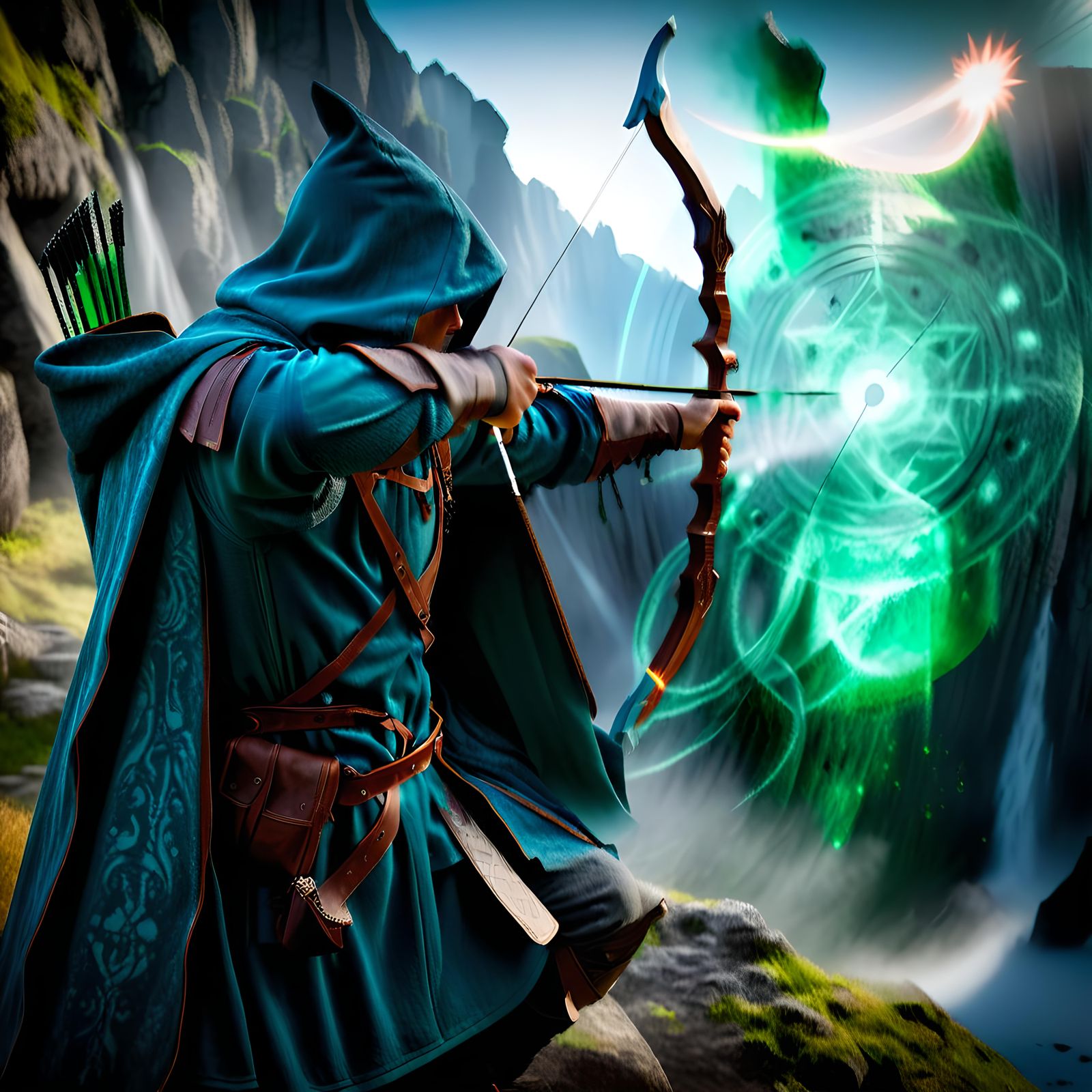 Mystical Archer Aims with Magic, D&D Style