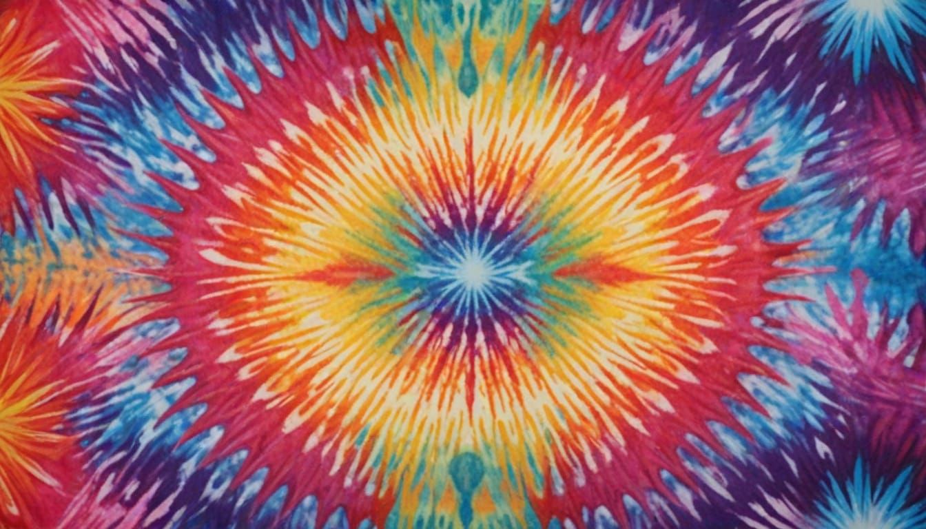 Psychedelic Tie-Dye Masterpiece in Vibrant Free-Flowing Colo...
