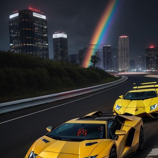 Anime Boys Drifting Supercars in the Rain