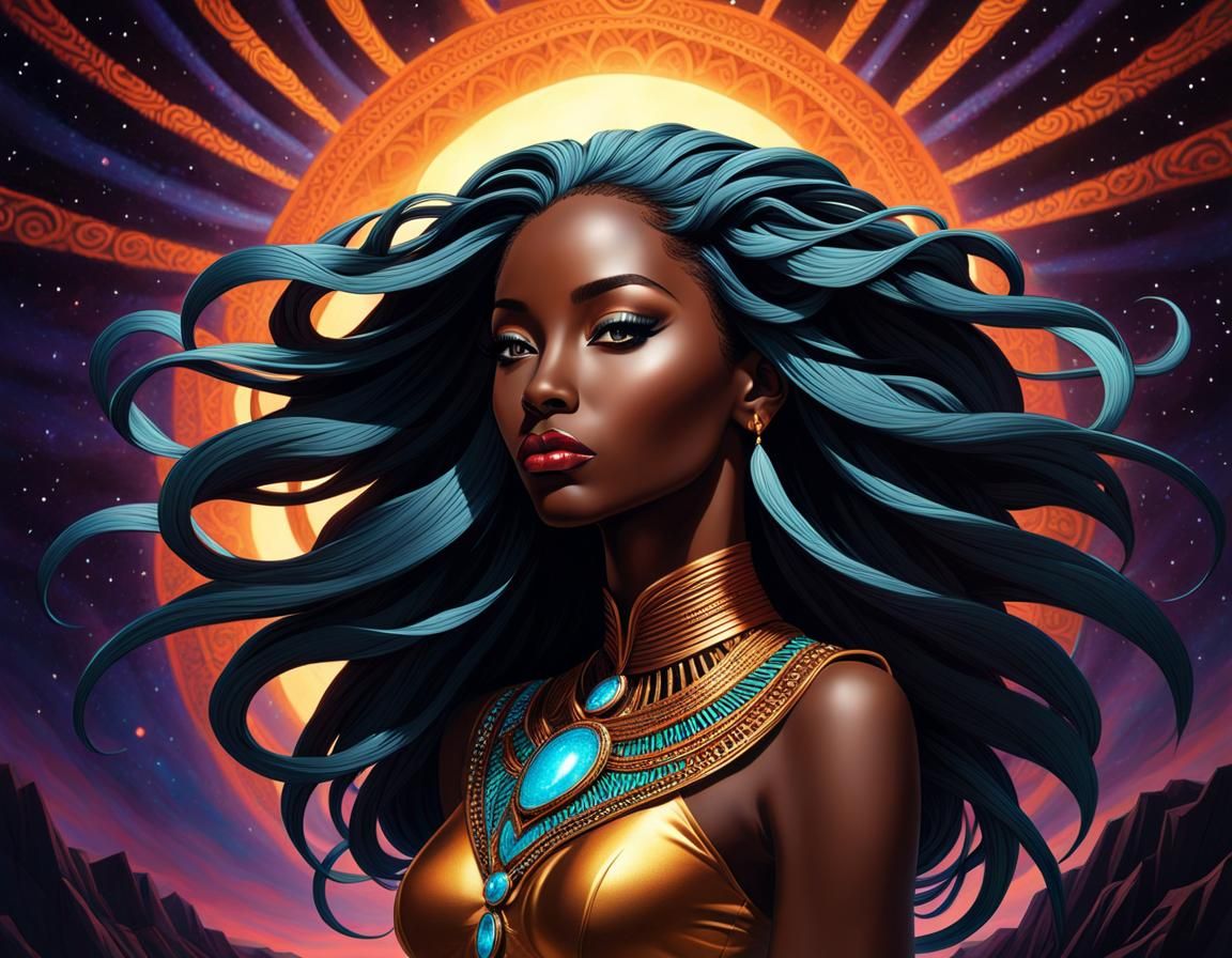 Melanin Portrait in Visionary Art Style