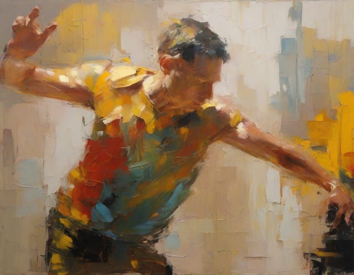 Impressionist Oil Painting with Dynamic Movement