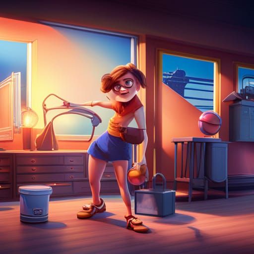 Pixar-Style 3D Character Render with Radial Gradient