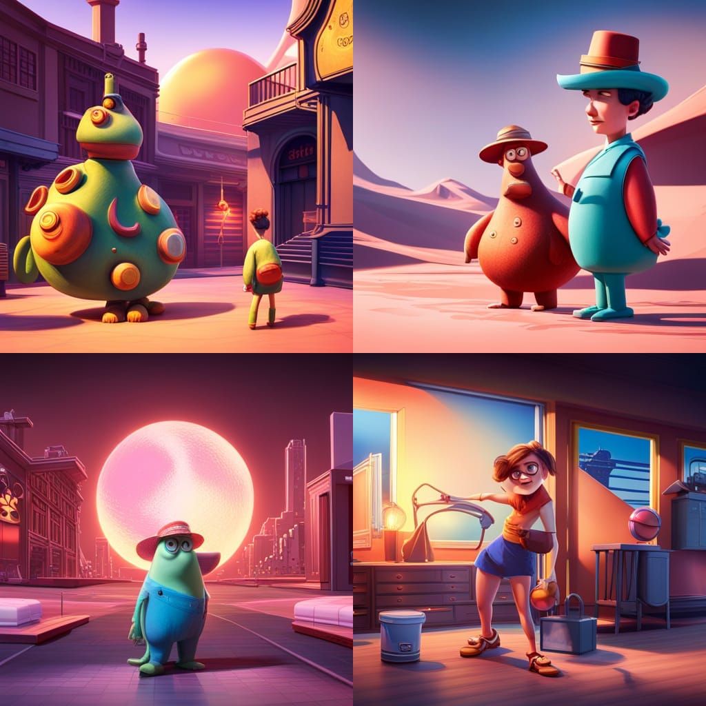 Pixar Style 3D Character Concept Art