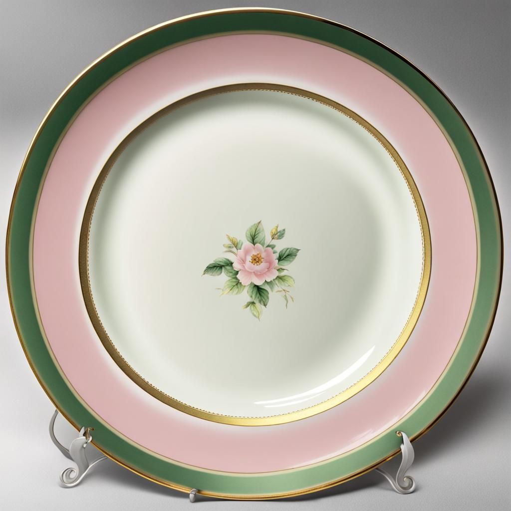 Elegant China Plate with Gold Trim