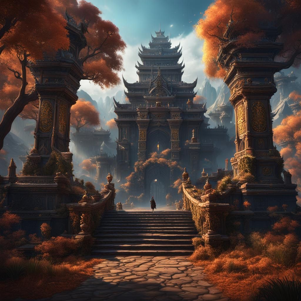 Godzilla Attacks Town: Dramatic Matte Painting