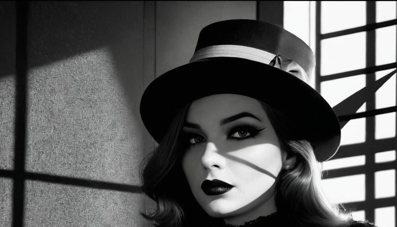 Film Noir Femme Fatale in Black and White