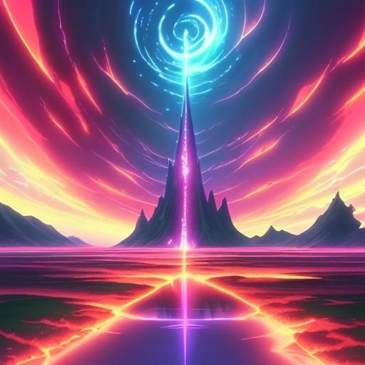 Lush Fantasy Landscape in Anime Style