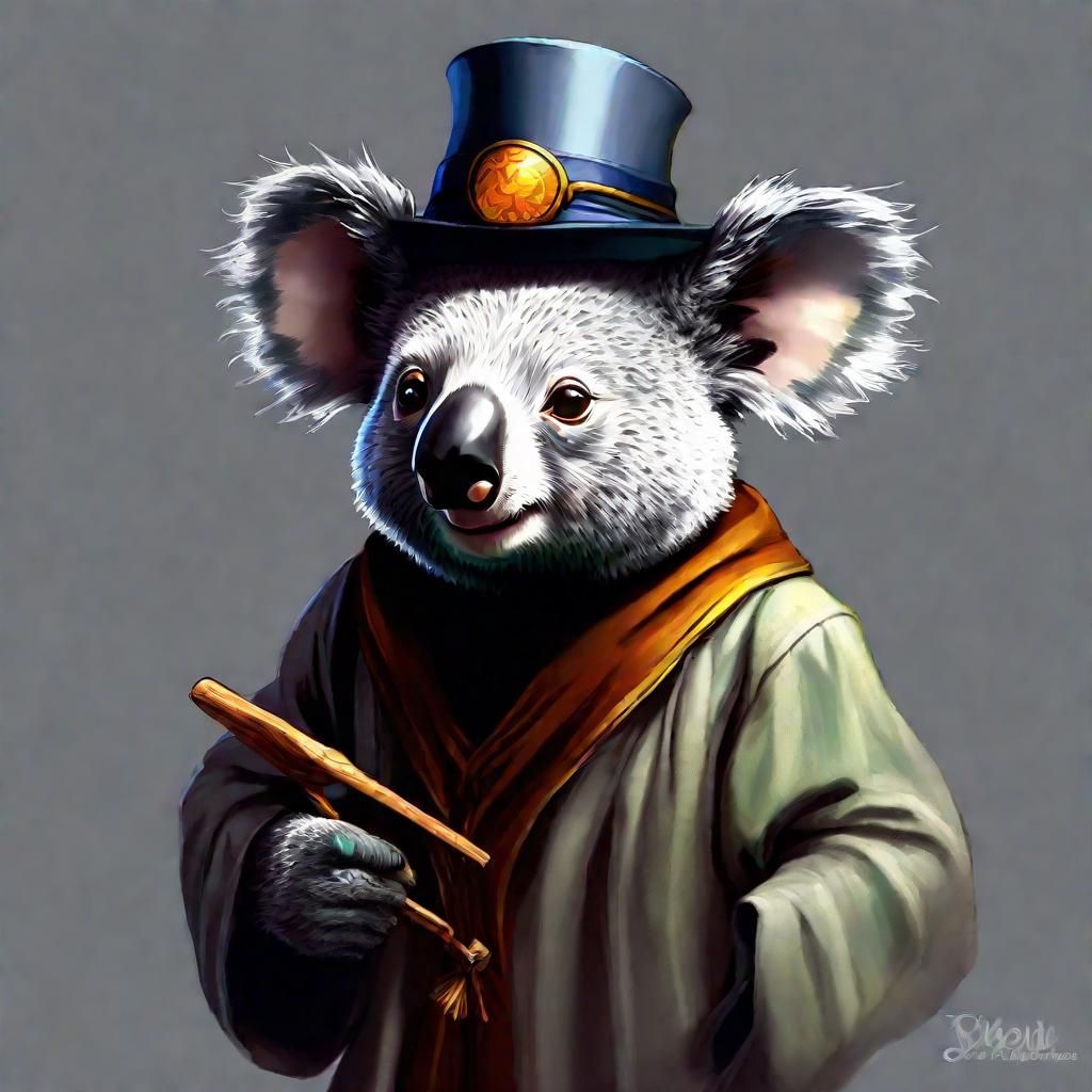 Anthropomorphic Koala as a Wizard
