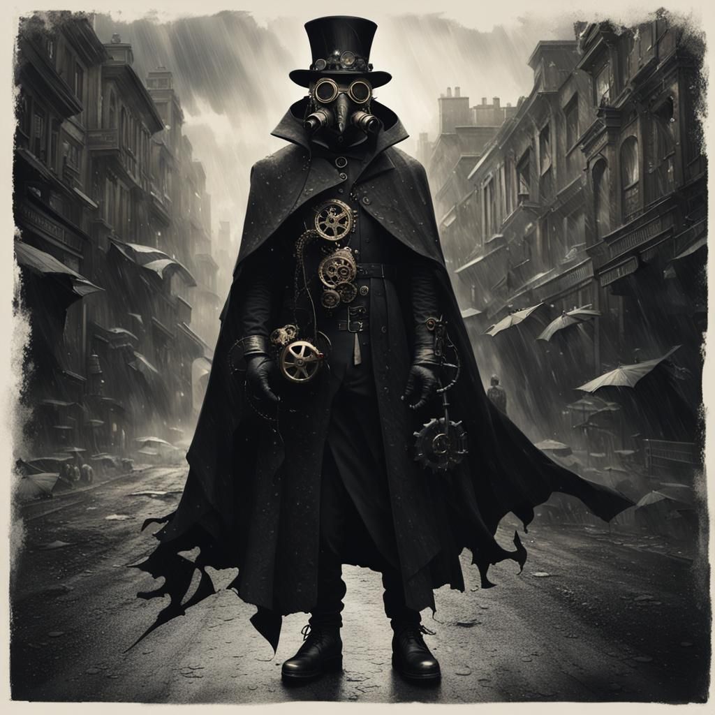Steampunk-style plague mask.