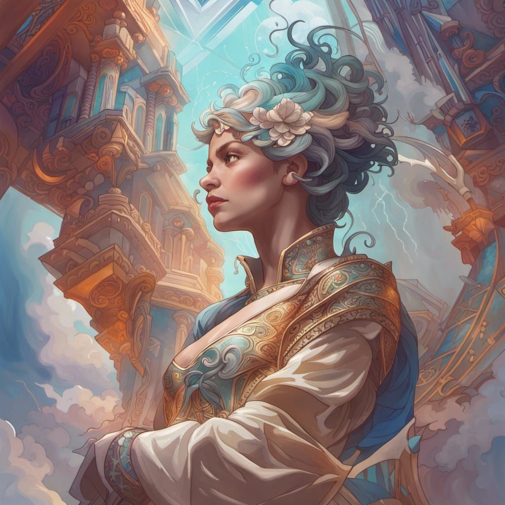 Crystal Palace Portrait in the Clouds, Digital Art