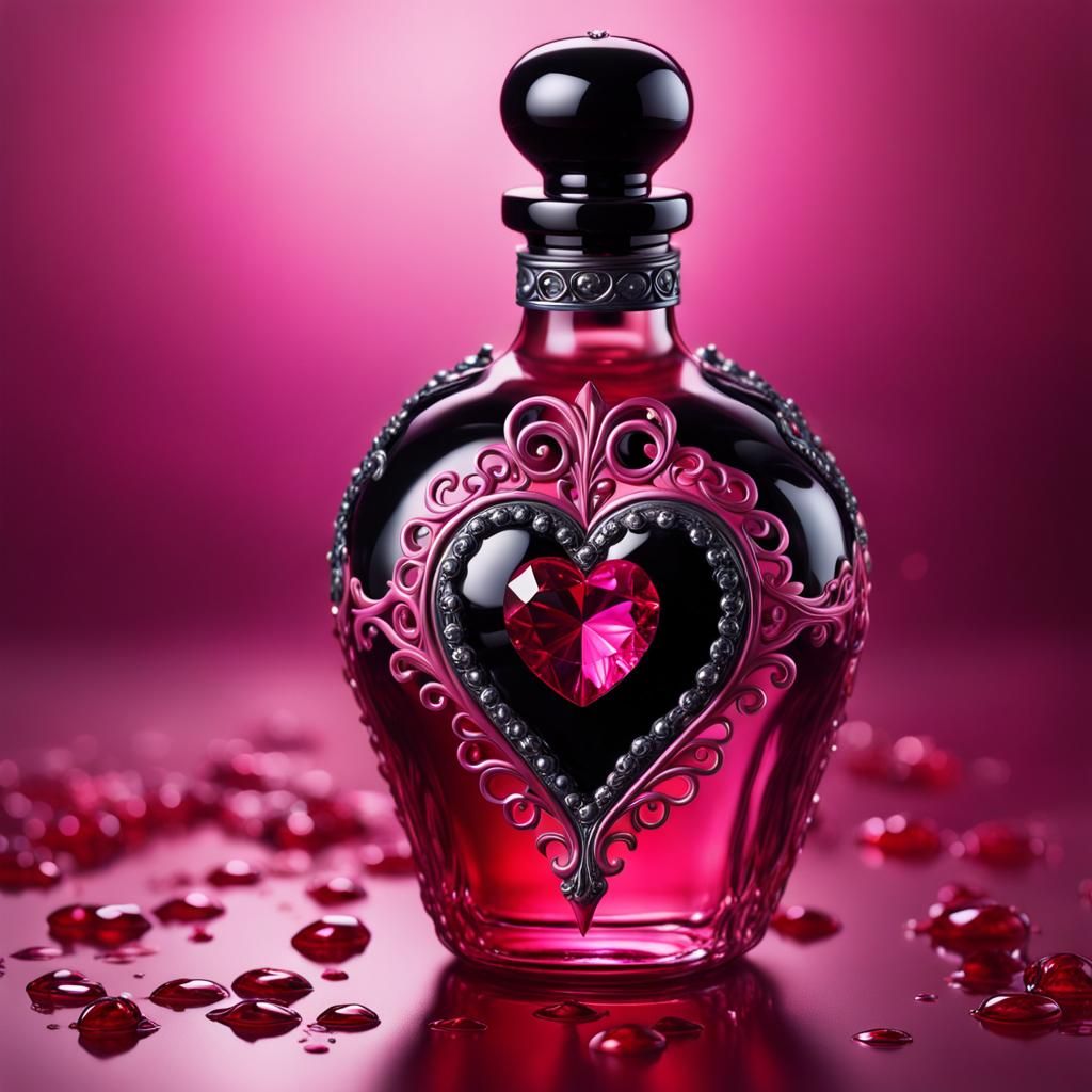 Love Spell Bottle with Fiery Pink Liquid, Splash Art