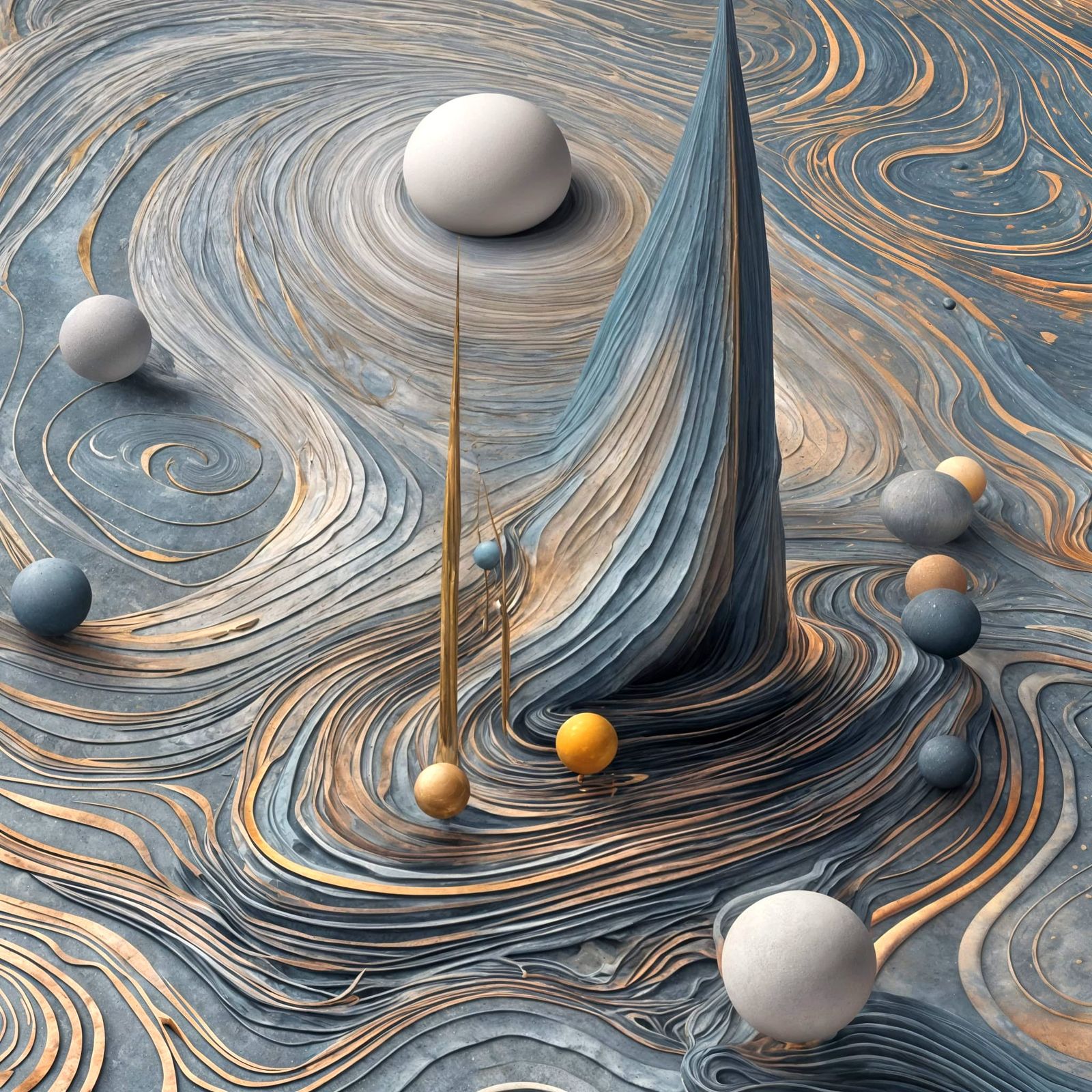 Striking Abstract Art with Celestial and Cosmic Elements