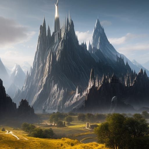 Isengard's White Tower: Dark Fantasy Concept Art