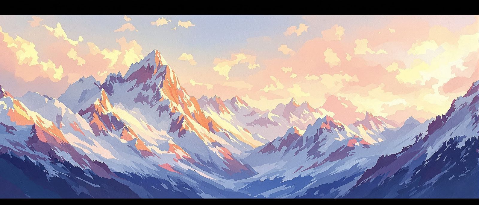 Impressionist Swiss Alps Dawn Painting