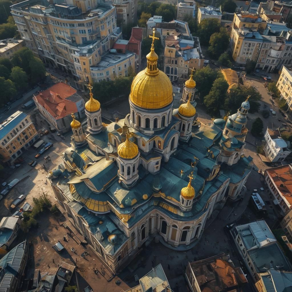 Saint Sophia Cathedral View in Kyiv: Hyperrealistic Concept ...