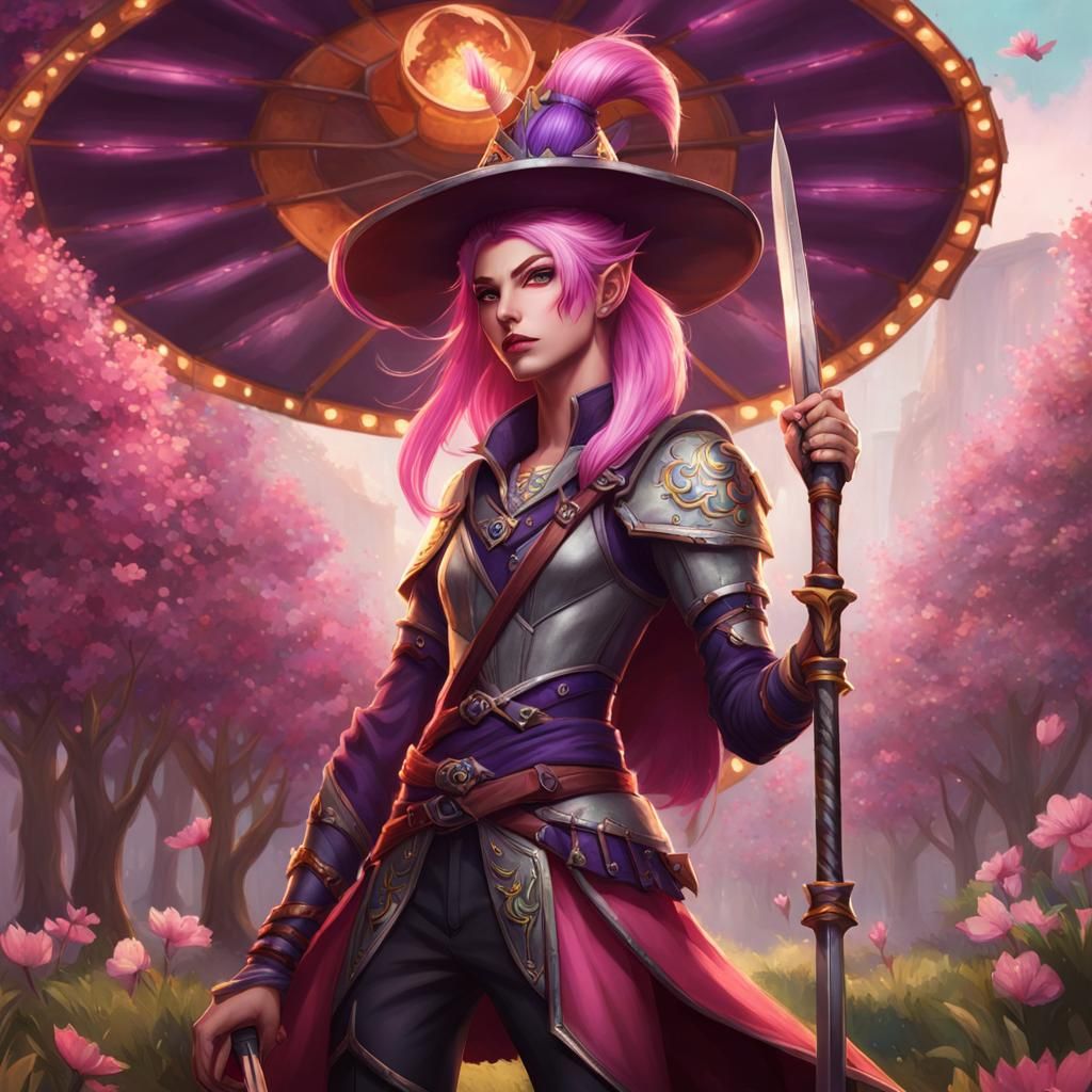 Spring Eladrin Carnival Trickster Rogue Concept