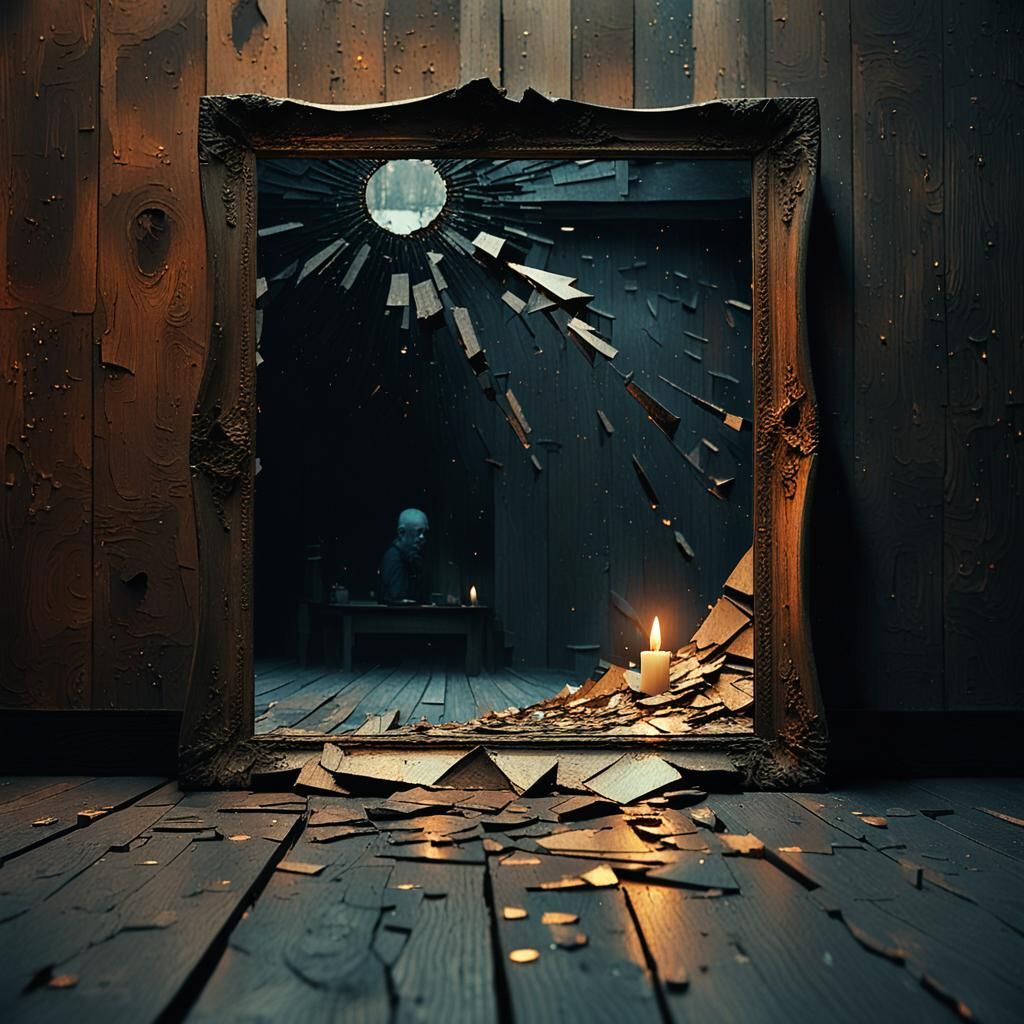 Shattered Mirror Reflecting Distorted Reality