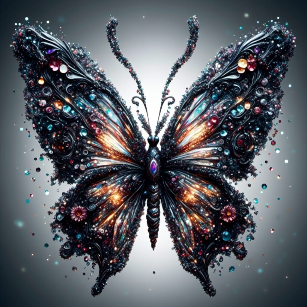 Sparkling Glass Butterfly Mosaic