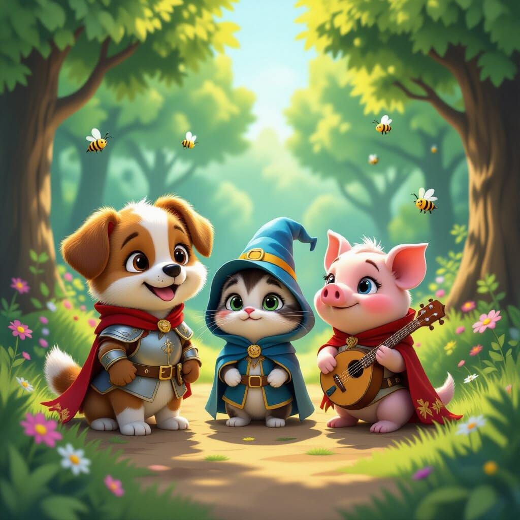 Fairytale Quest: Puppy Knight and Wizard Kitten