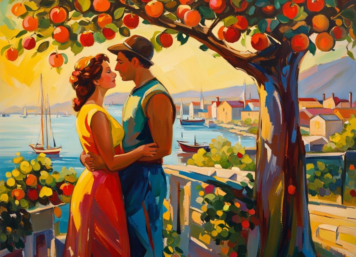 Impressionism - Adam and Eva in paradise