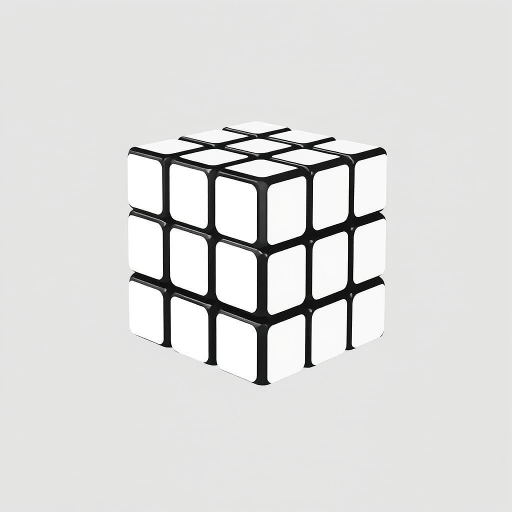 Monochromatic Rubik's Cube in Minimalist Style