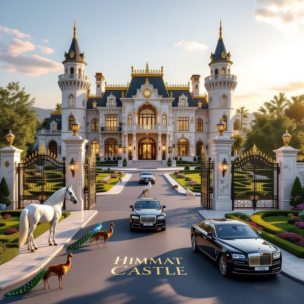 Himmat Castle: Luxurious Estate in Golden Hour Light