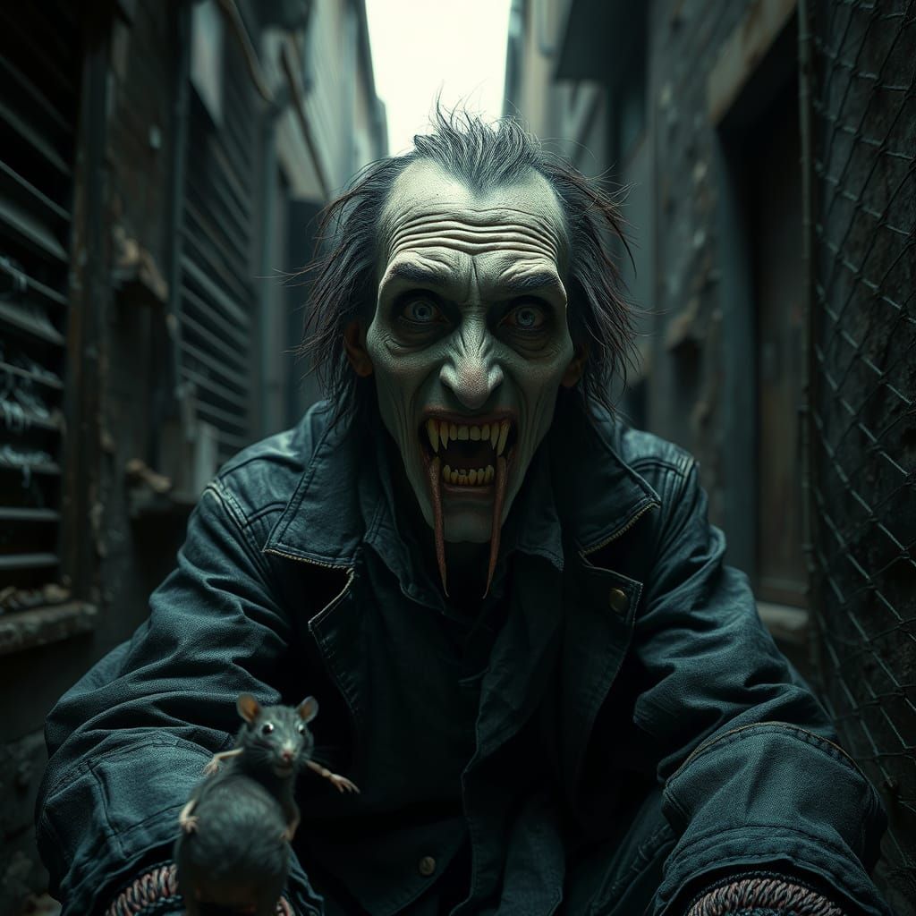 Gothic Vampire Portrait in Hyper-Realistic Style