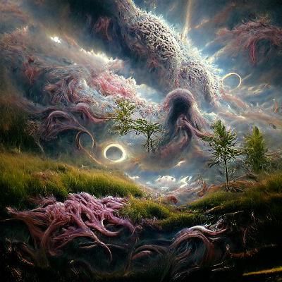 Cosmic Exploration: Meaning of Life in Mixed Media