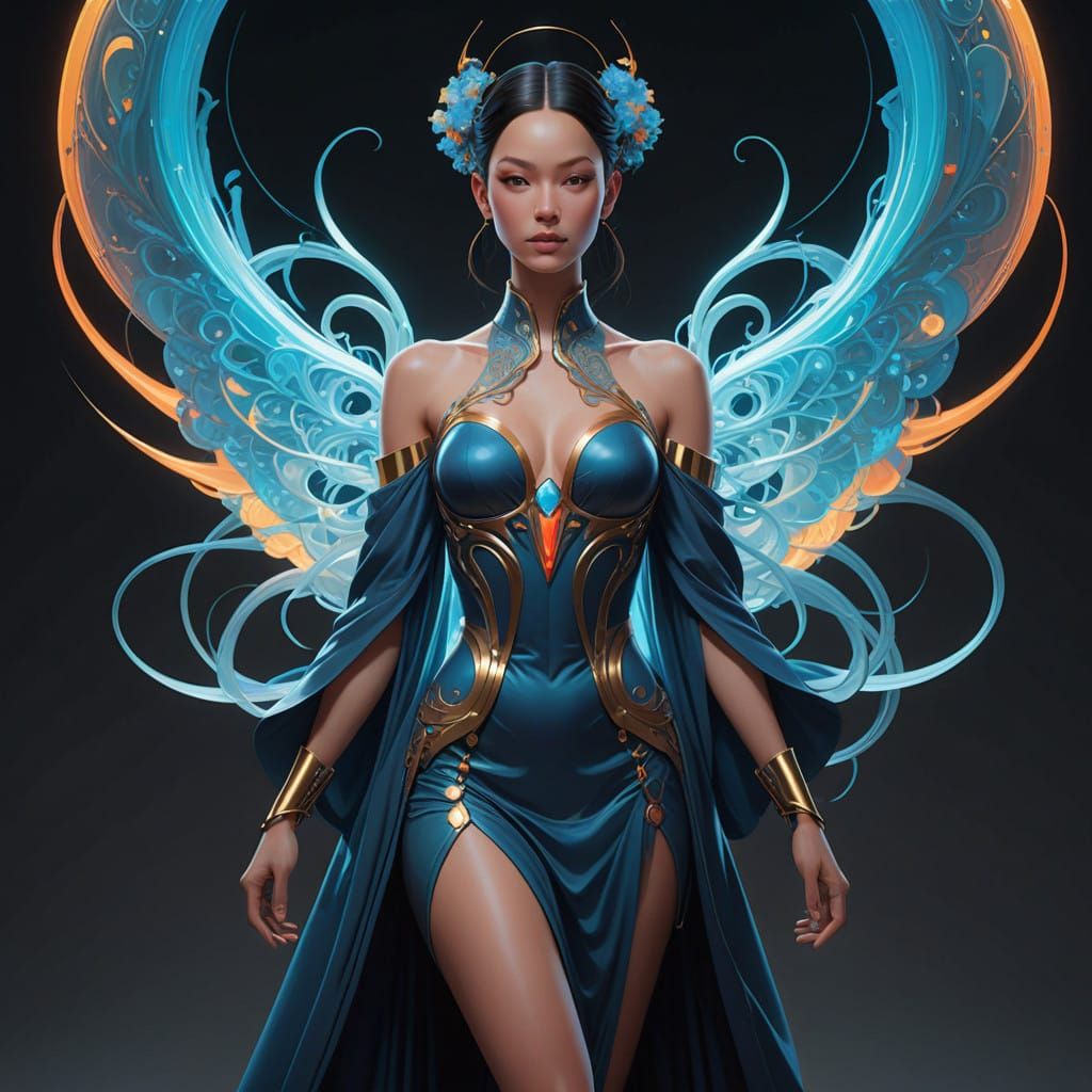 Celestial Siren in Iridescent Splendor