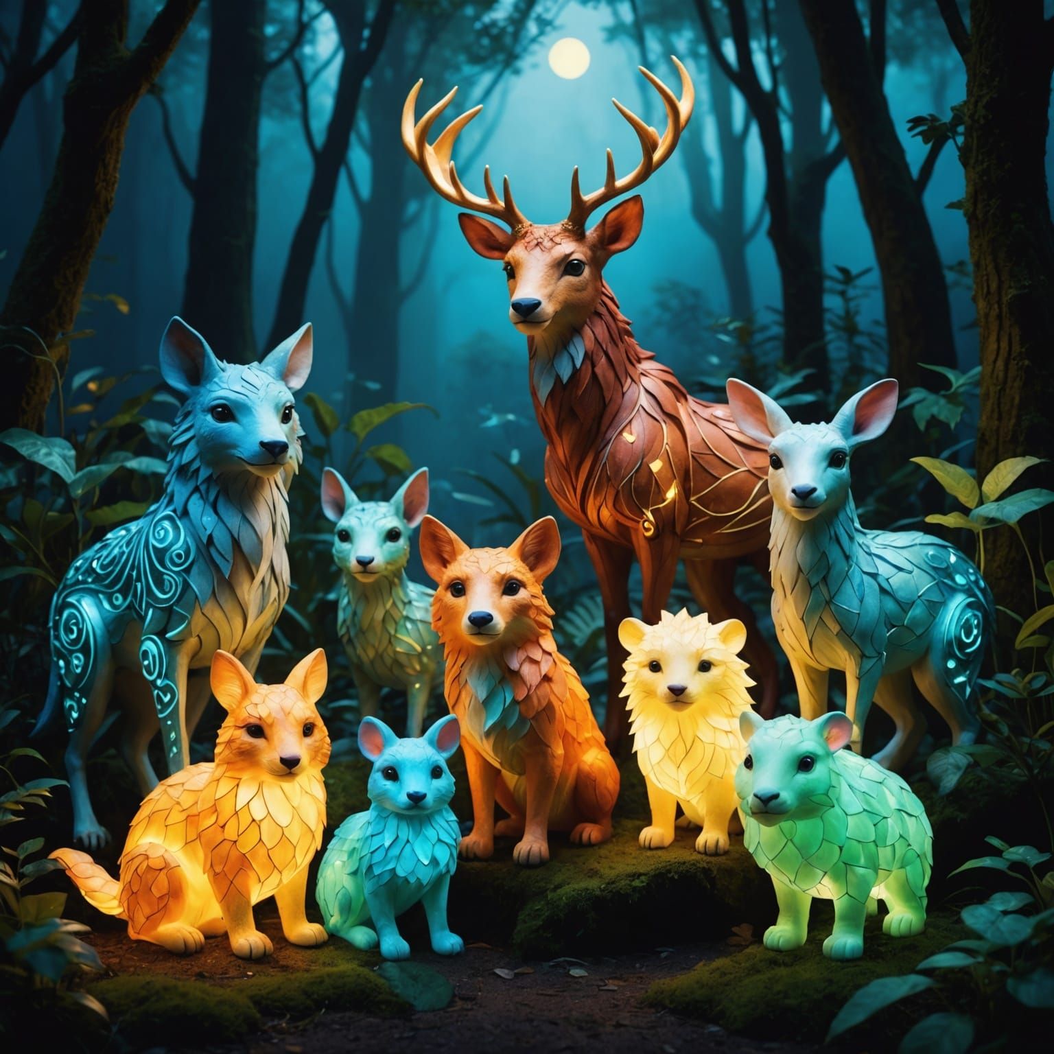 Enchanted Animals: A Brave and Glowing Group