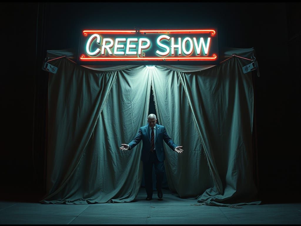 Shady Tent in Dark Alley with Politician - Cinematic