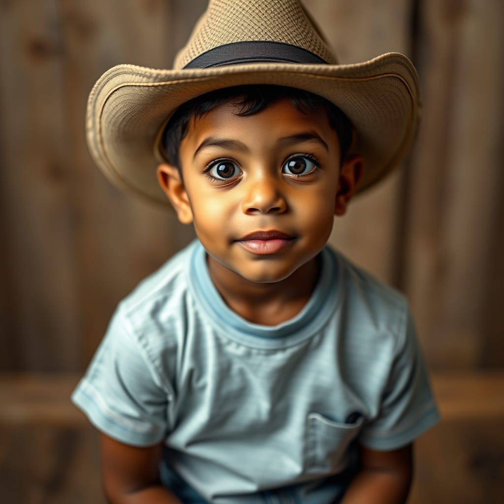 A Young Cowboy's Portrait, Captured with Precision