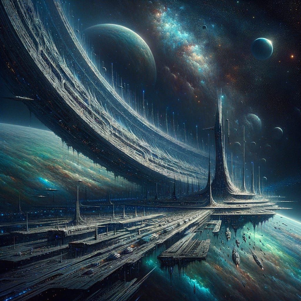 Colossal Arc Ship Carries Civilization Through Cosmic Expans...