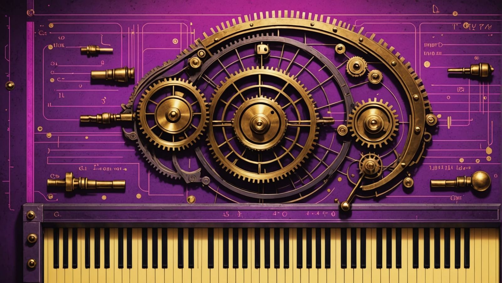 Steampunk Synthwave Musical Notation