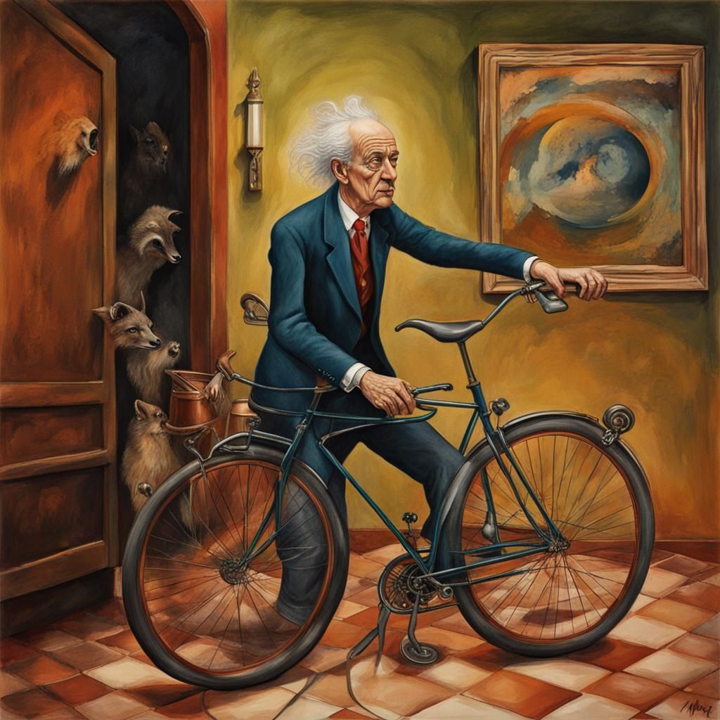 Surreal Bicycle Dream in Magical Realism Style