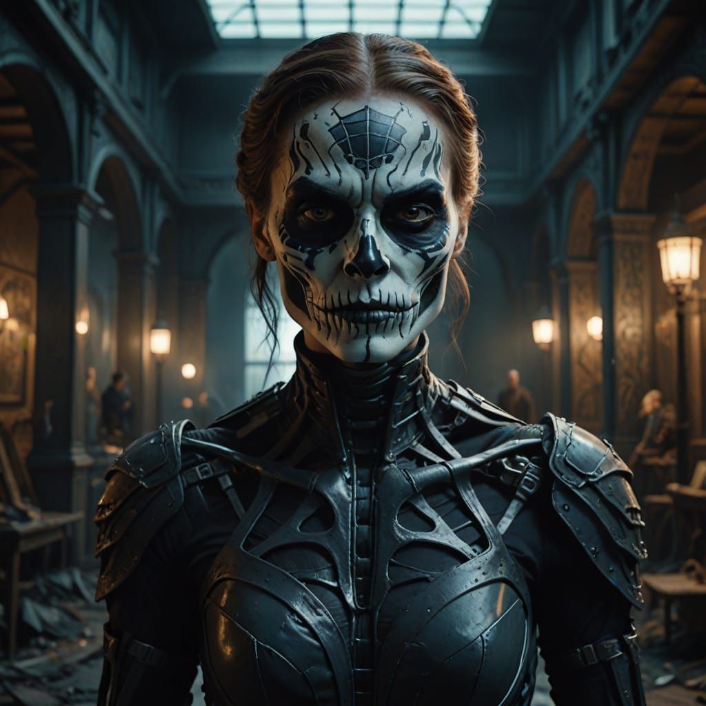 Hyperrealistic Skeletal Supervillain Portrait