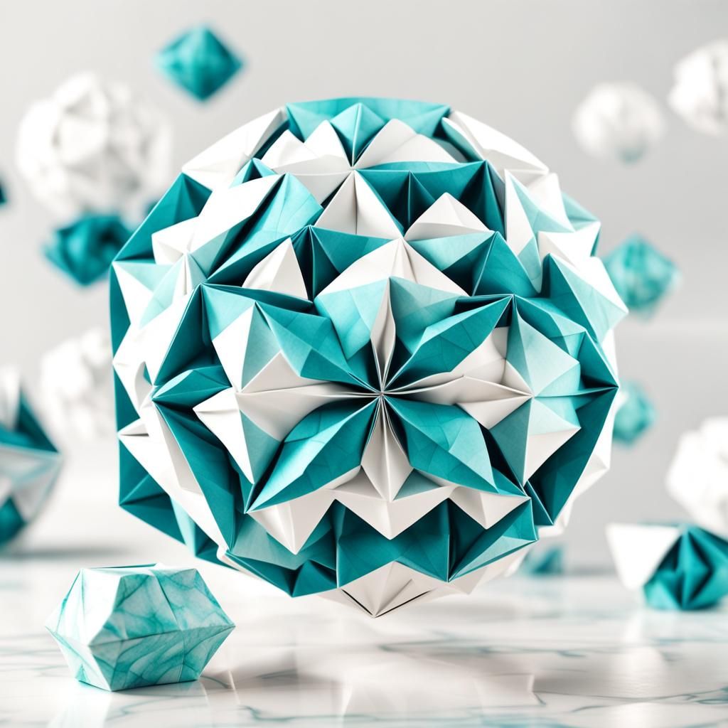 Origami Marble Ball Papercraft in 8K