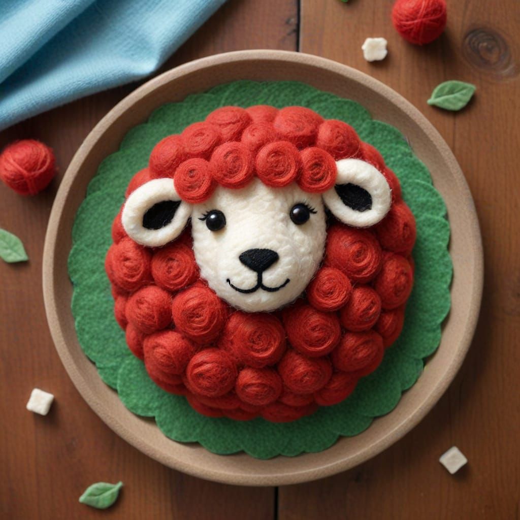 Felt Meatball Sheep: Whimsical Italian Food Art