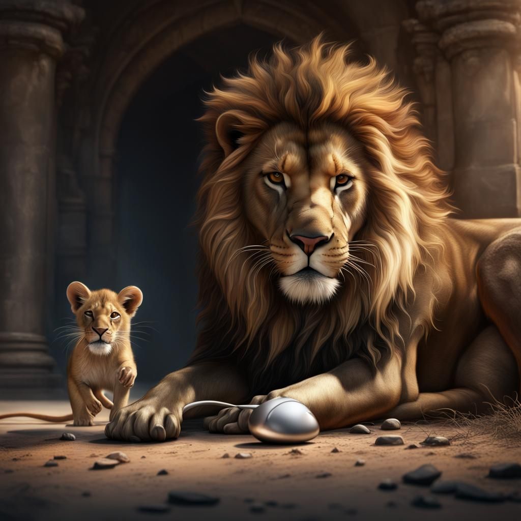 The Lion and the Mouse!😁