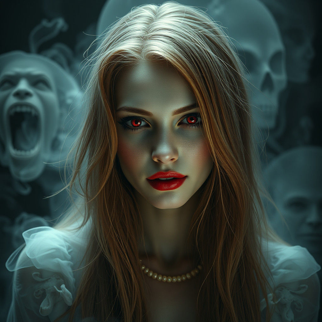 Ethereal Female Ghost in a Dramatic Digital Painting