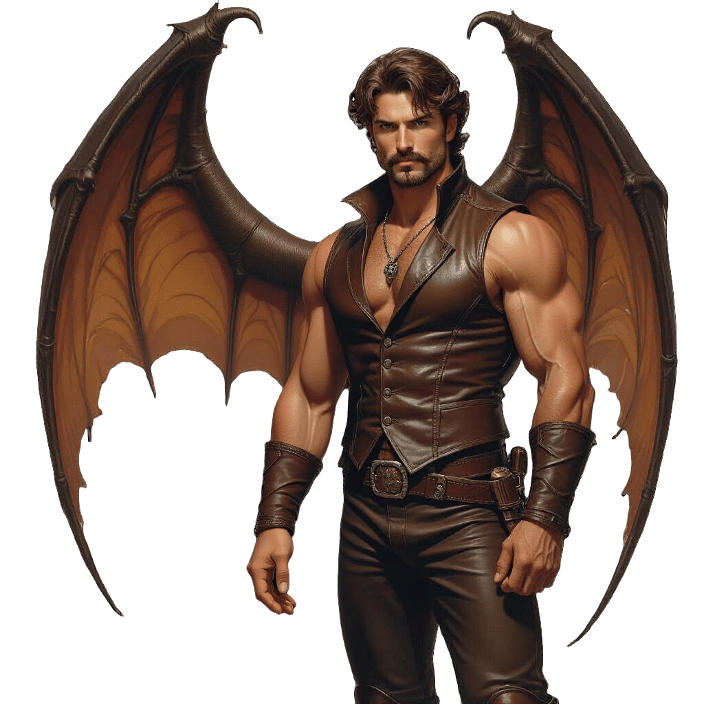 Winged Man and Corseted Woman: A Fantasy Portrait