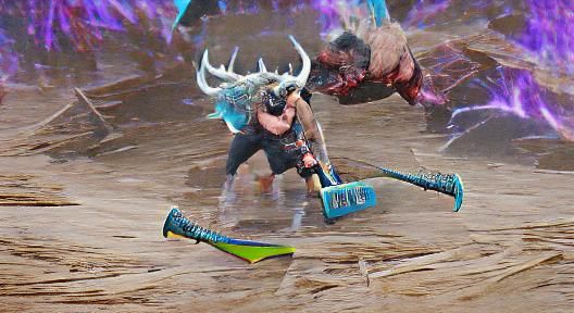 Ragnarok with Axe in Epic Battle Scene
