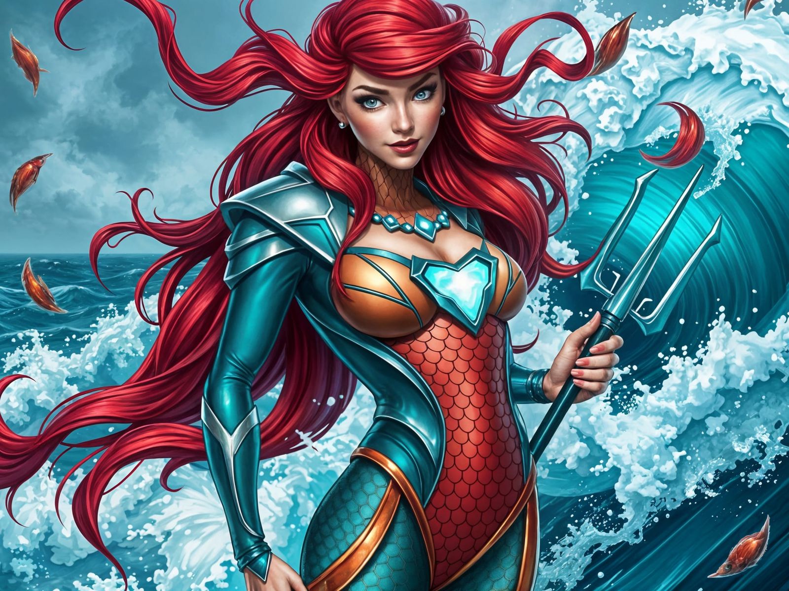 The Little Mermaid reimagined as Tidal Tempest, a fierce yet...
