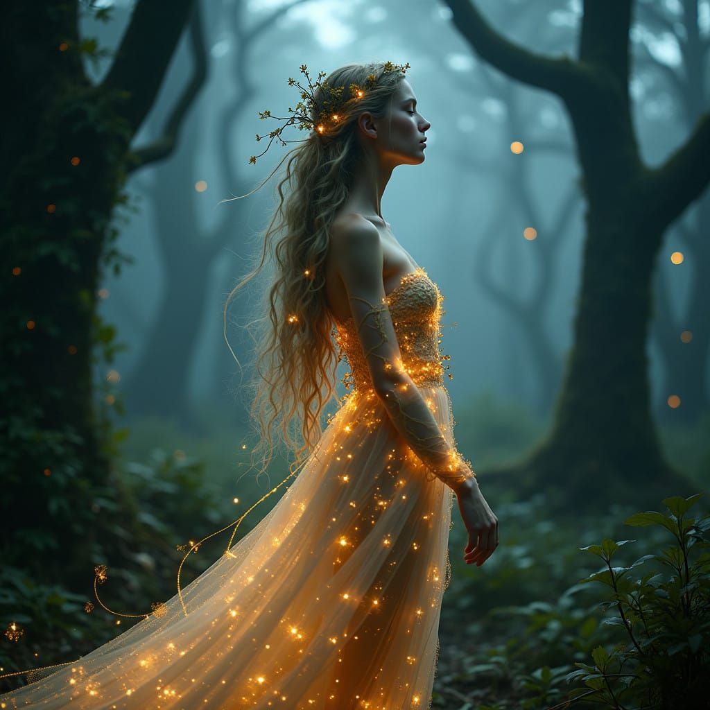 Mystical Woman in an Ethereal Glow