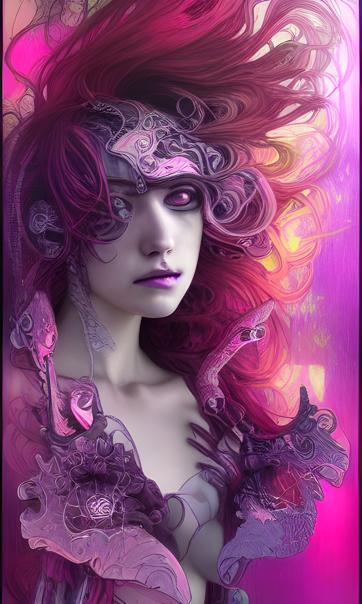 Cybernetic Eyes in Dark Pink and Purple