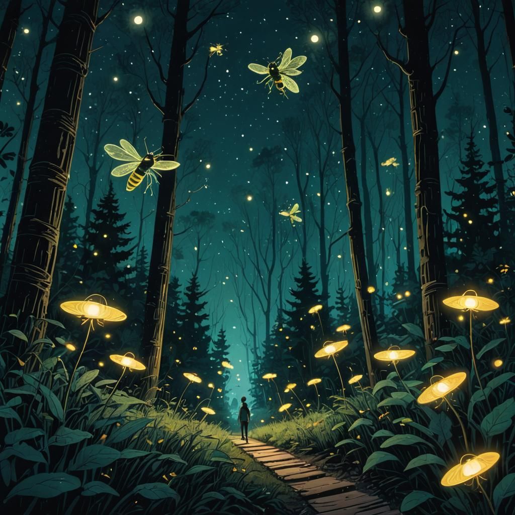 Fireflies forest
